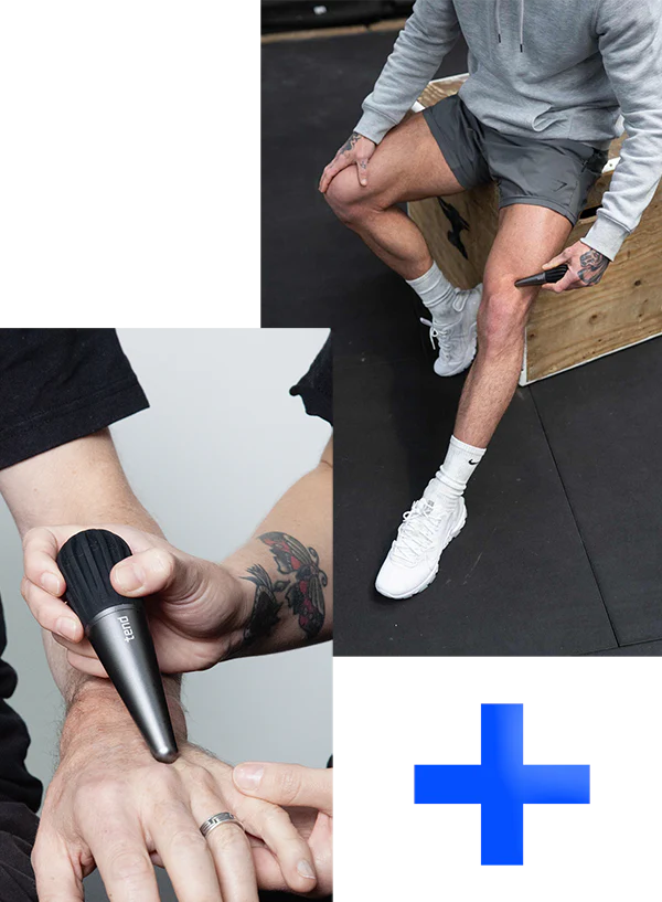 People using Tend device for pain relief